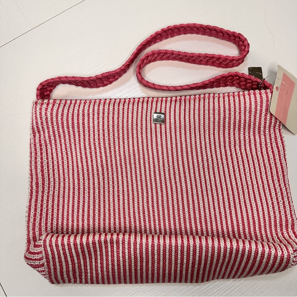 Lina Red and White Striped Shoulder Bag
